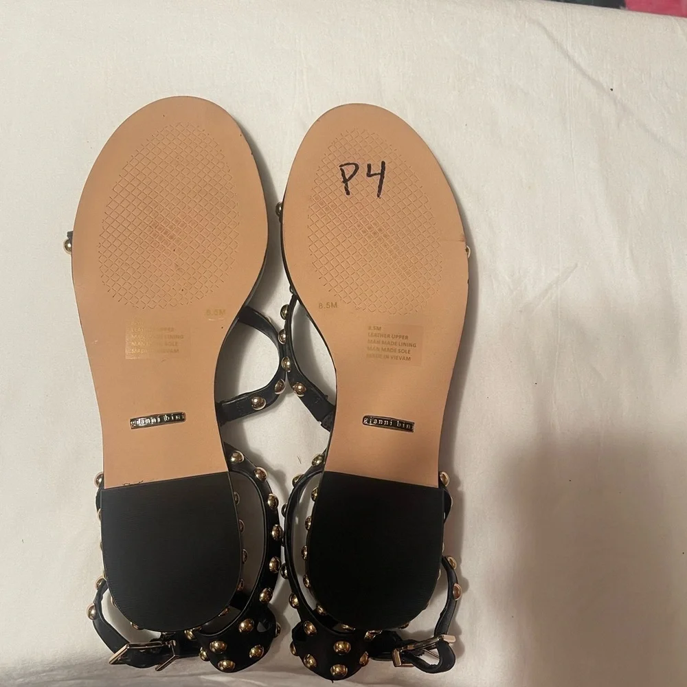 Gianni Bini Black Studded Women's Sandals - Picture 5 of 6
